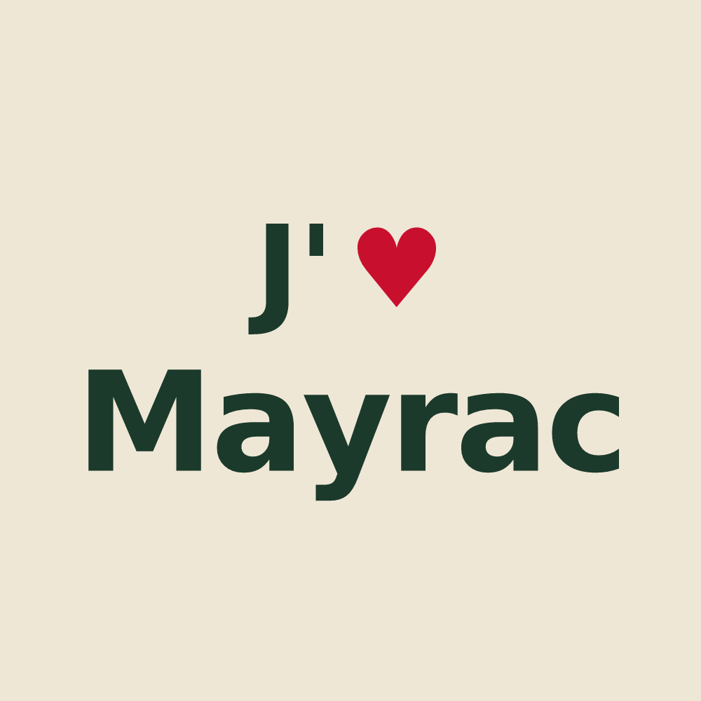 Tote bag personnalisé Mayrac — design J'aime Mayrac