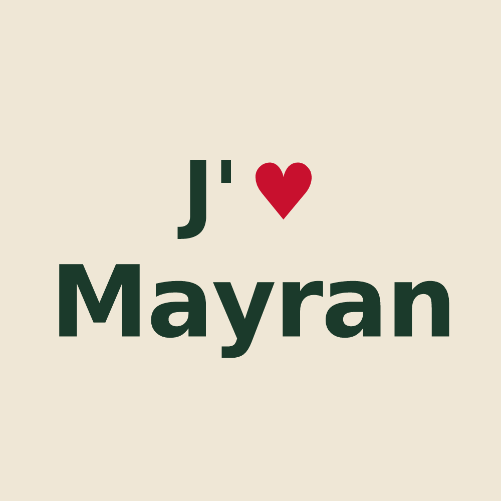 Tote bag personnalisé Mayran — design J'aime Mayran