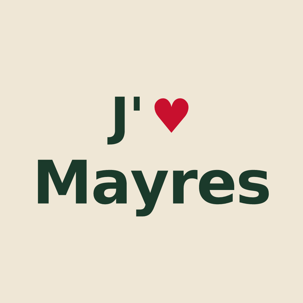 Tote bag personnalisé Mayres — design J'aime Mayres