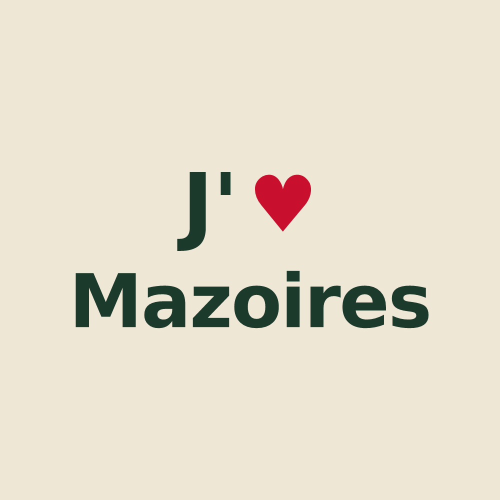Tote bag personnalisé Mazoires — design J'aime Mazoires