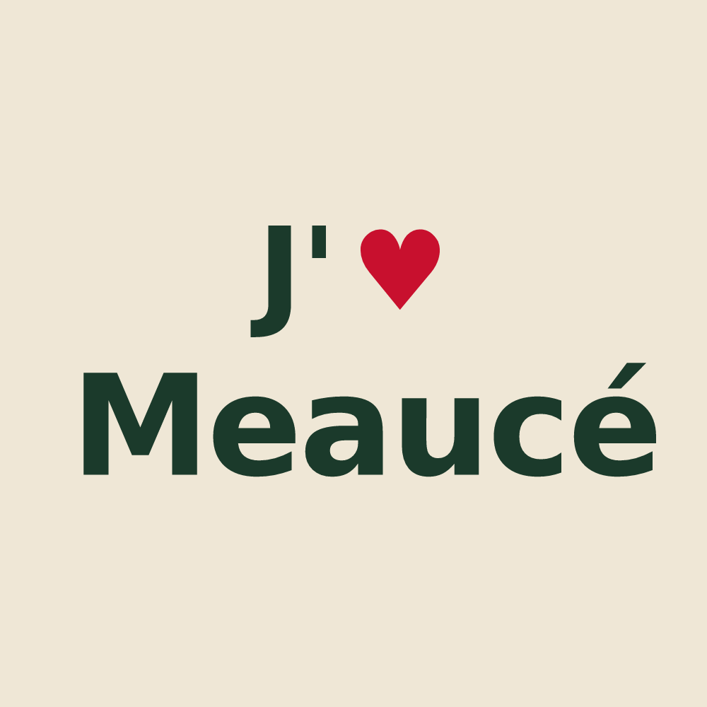 Tote bag personnalisé Meaucé — design « J'aime Meaucé » imprimé sur le tote bag