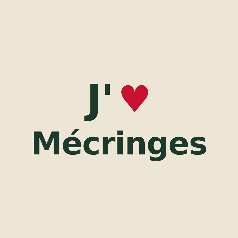 Tote bag personnalisé Mécringes — design J'aime Mécringes
