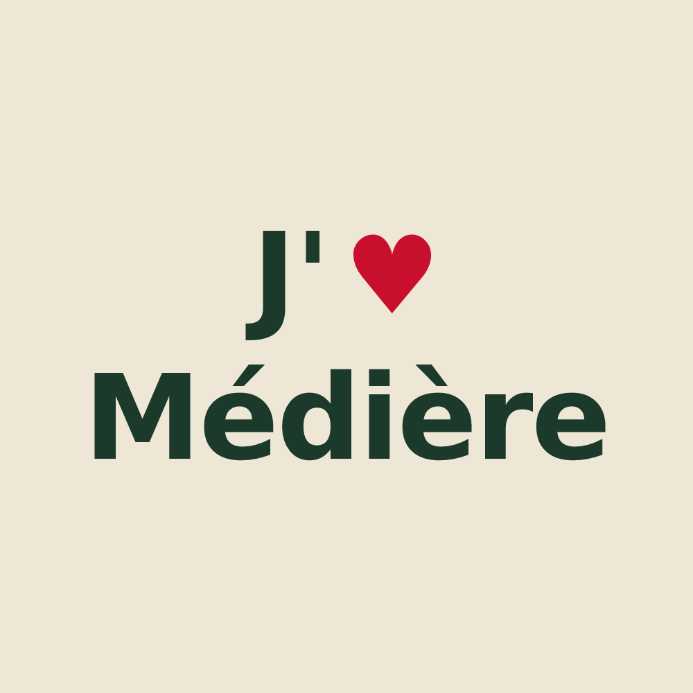 Tote bag personnalisé Médière — design J'aime Médière