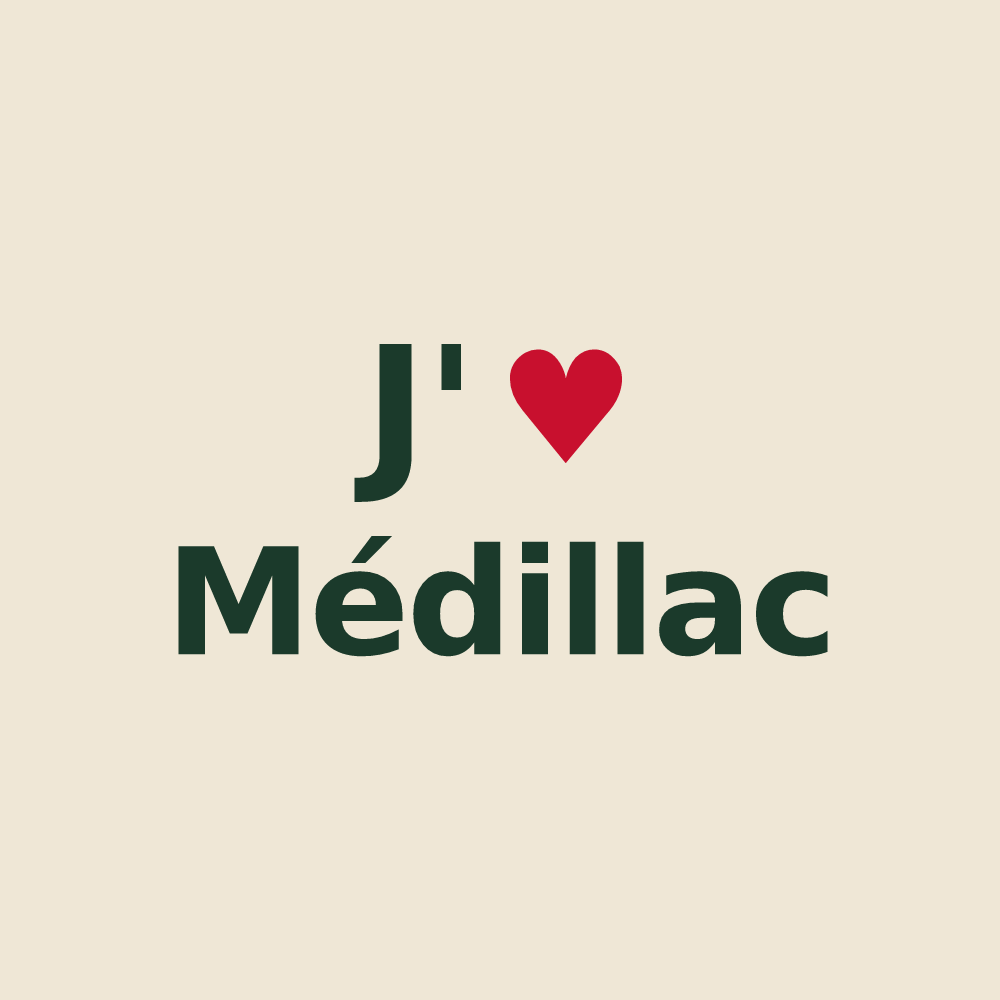 Tote bag personnalisé Médillac — design J'aime Médillac