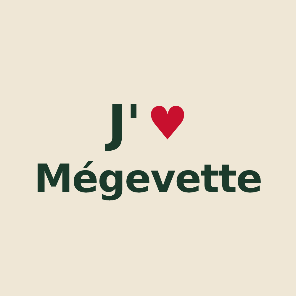 Tote bag personnalisé Mégevette — design J'aime Mégevette