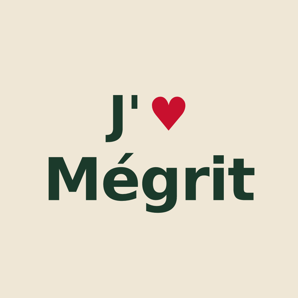 Tote bag personnalisé Mégrit — design J'aime Mégrit