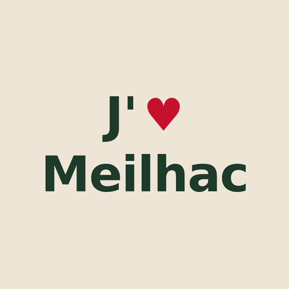 Tote bag personnalisé Meilhac — design J'aime Meilhac