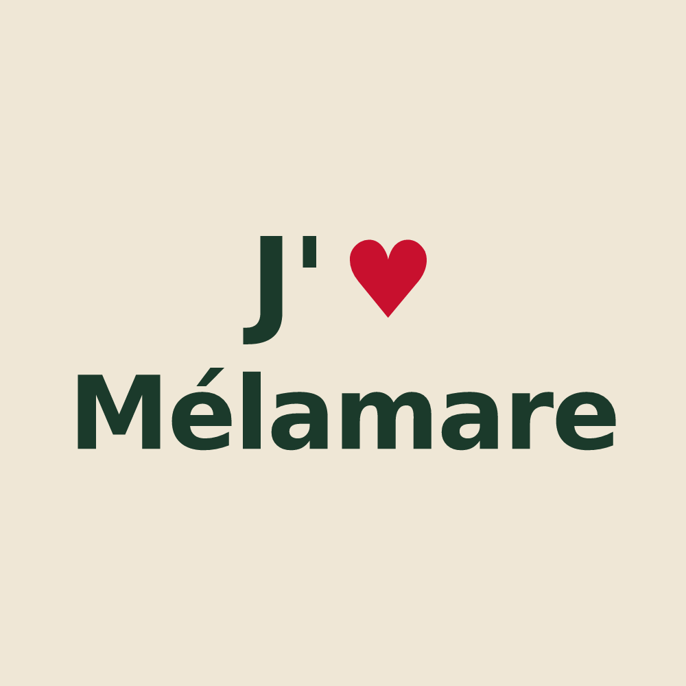 Tote bag personnalisé Mélamare — design J'aime Mélamare