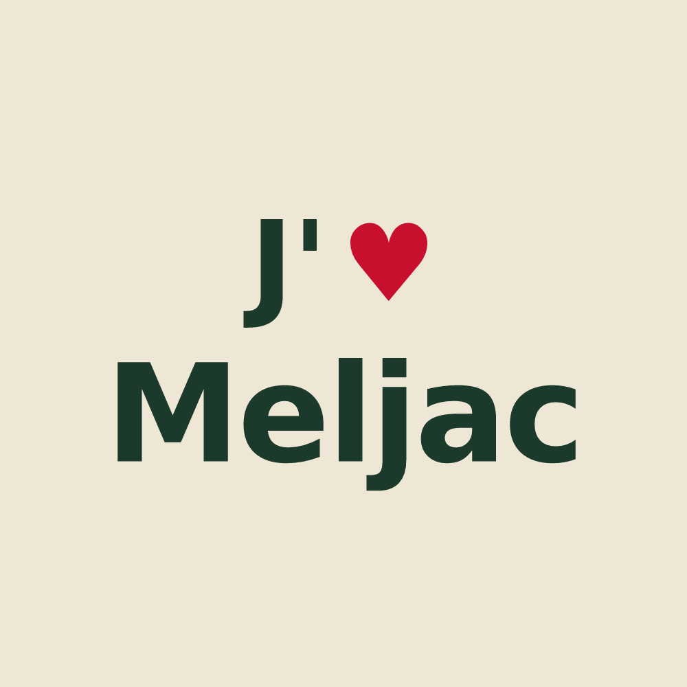 Tote bag personnalisé Meljac — design J'aime Meljac