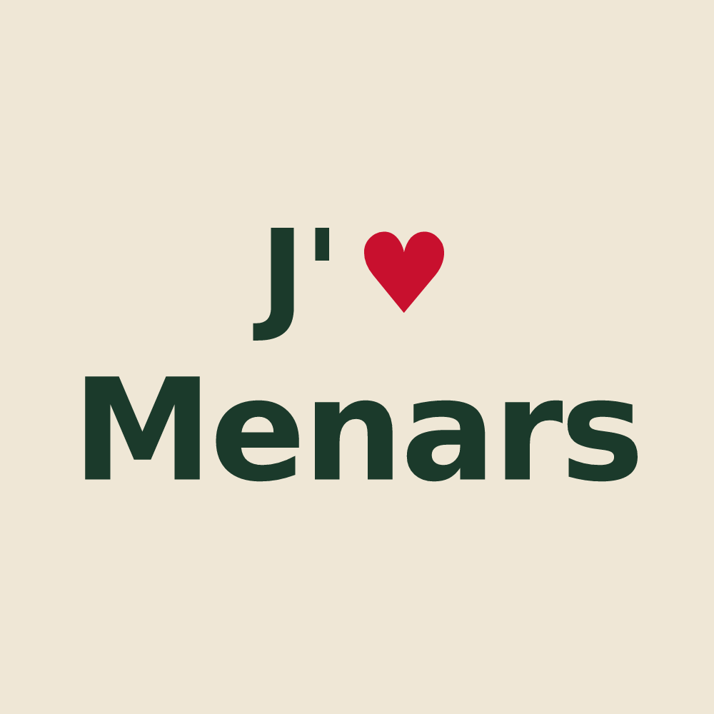 Tote bag personnalisé Menars — design J'aime Menars