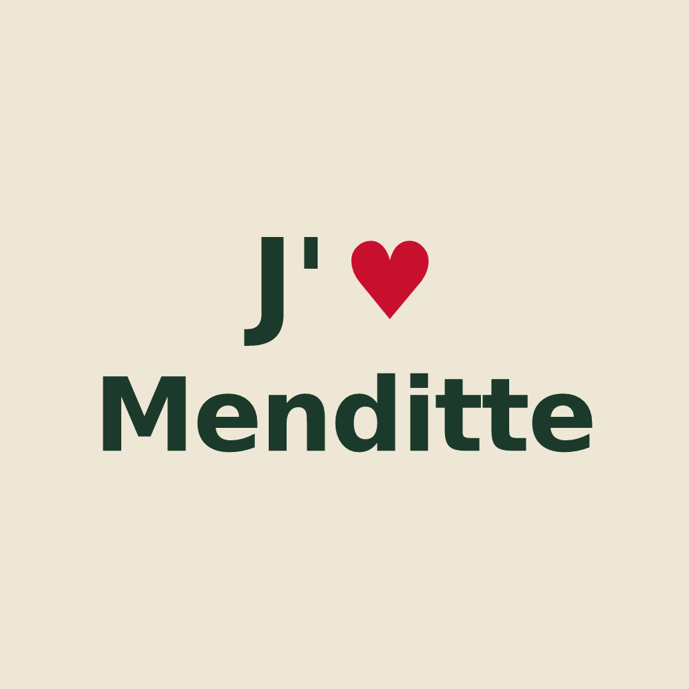 Tote bag personnalisé Menditte — design J'aime Menditte