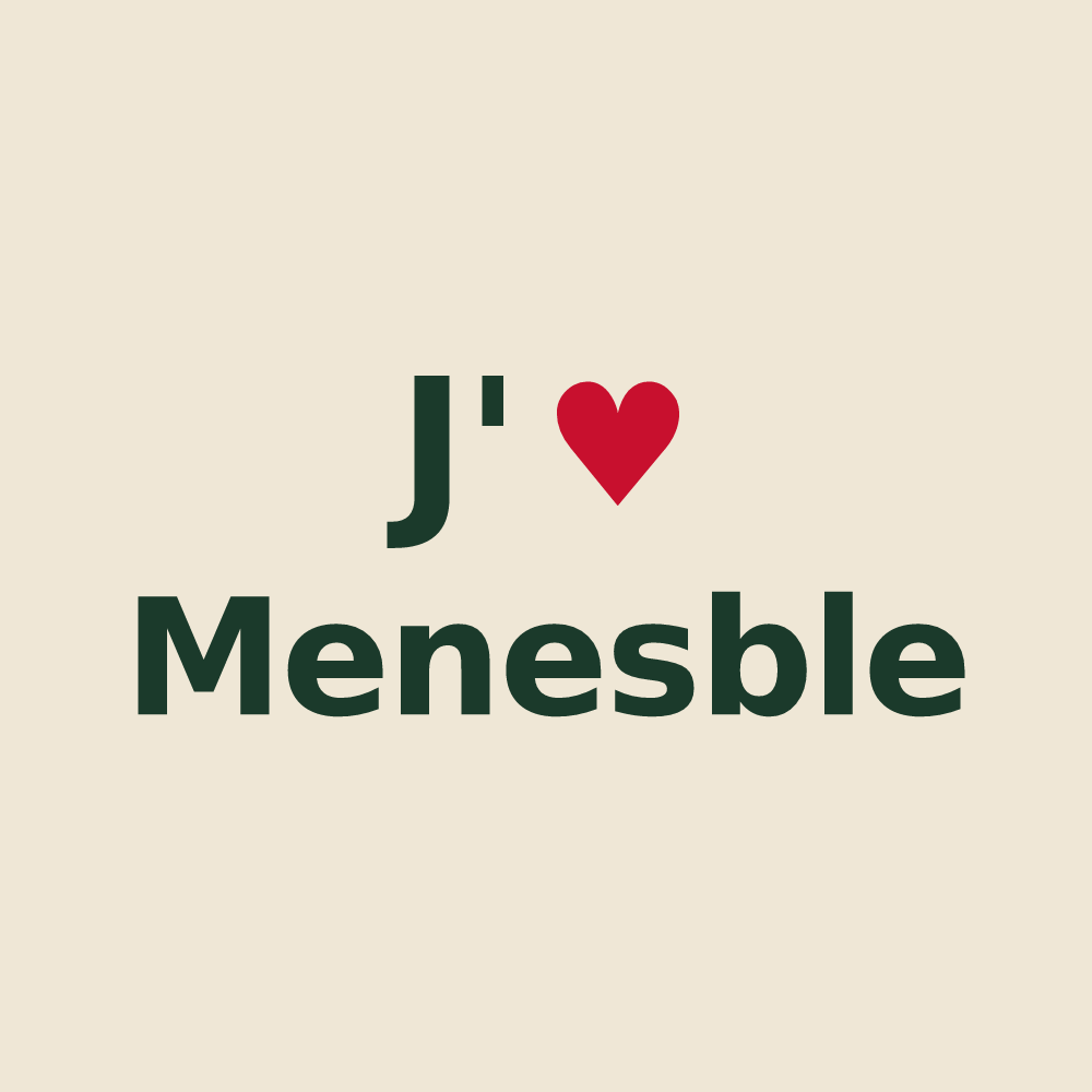 Tote bag personnalisé Menesble — design J'aime Menesble