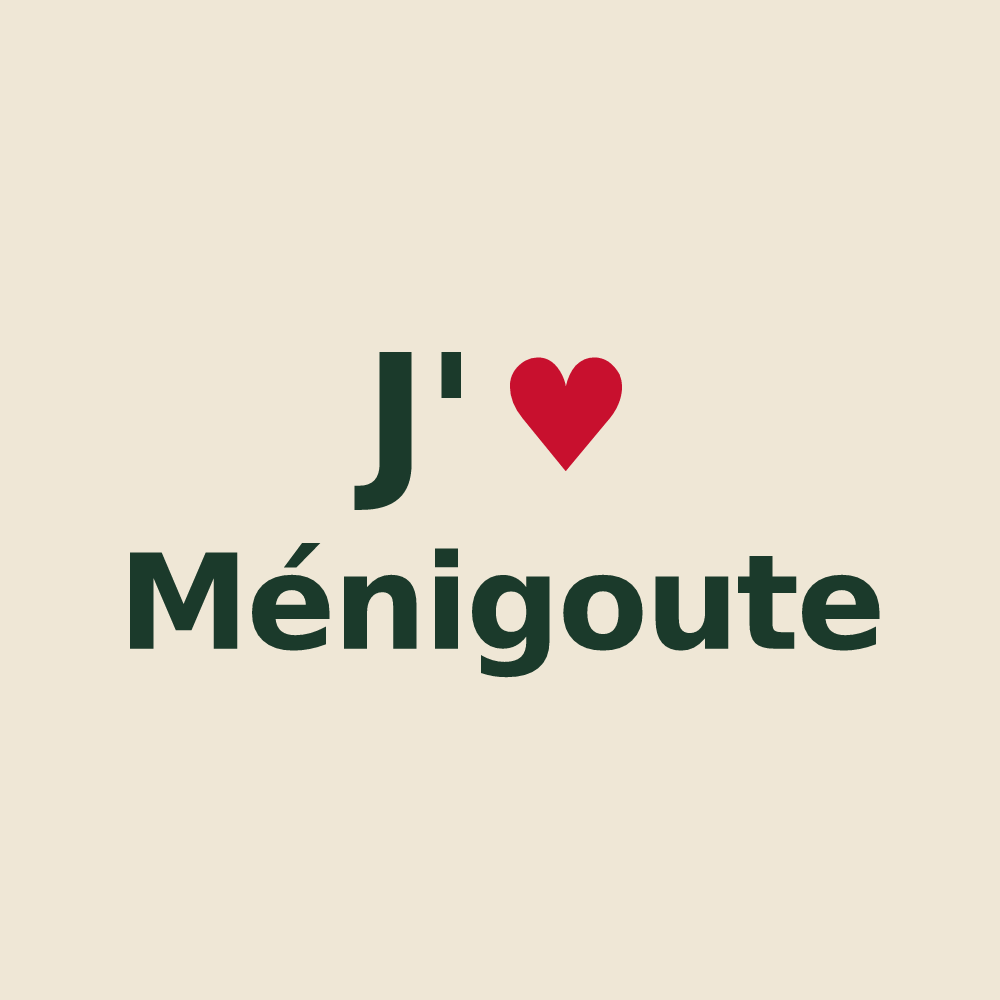 Tote bag personnalisé Ménigoute — design J'aime Ménigoute
