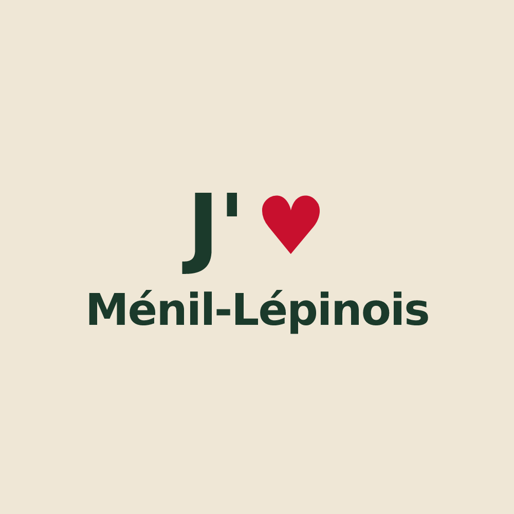 Tote bag personnalisé Ménil-Lépinois — design J'aime Ménil-Lépinois