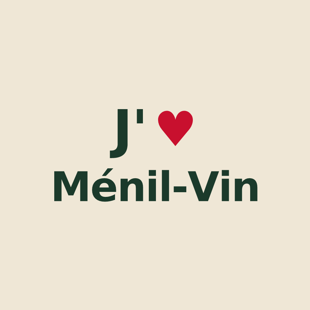 Tote bag personnalisé Ménil-Vin — design J'aime Ménil-Vin