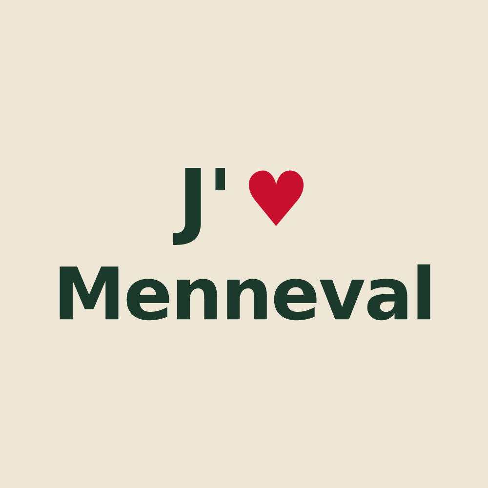 Tote bag personnalisé Menneval — design J'aime Menneval