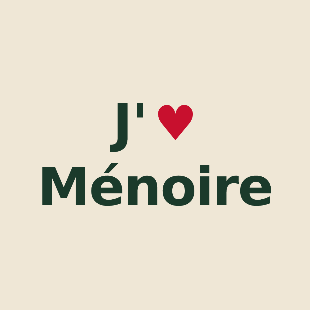 Tote bag personnalisé Ménoire — design J'aime Ménoire