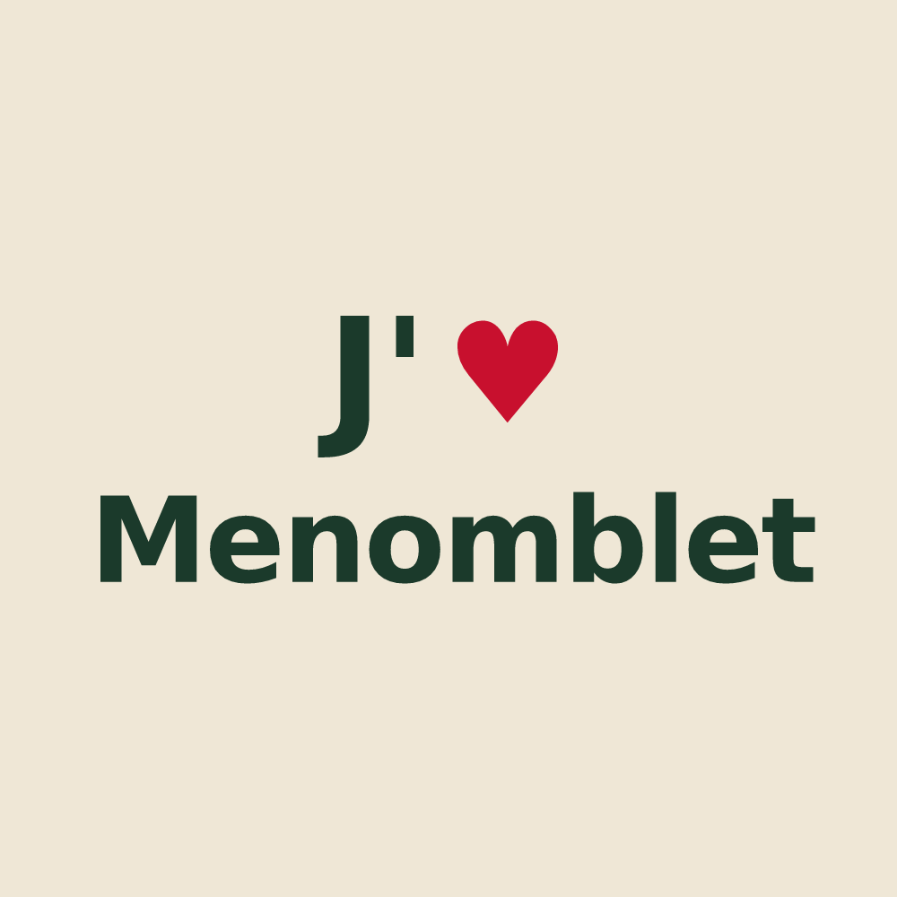 Tote bag personnalisé Menomblet — design J'aime Menomblet