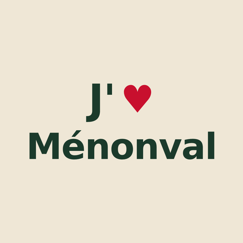 Tote bag personnalisé Ménonval — design J'aime Ménonval