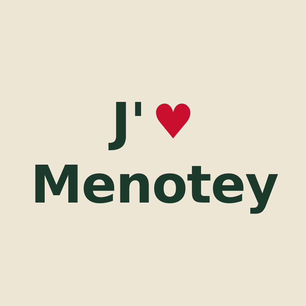 Tote bag personnalisé Menotey — design J'aime Menotey