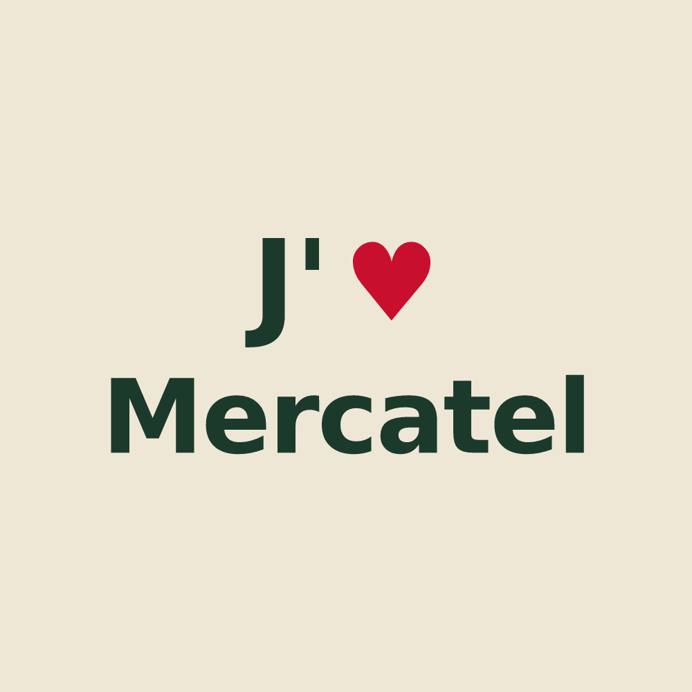Tote bag personnalisé Mercatel — design J'aime Mercatel