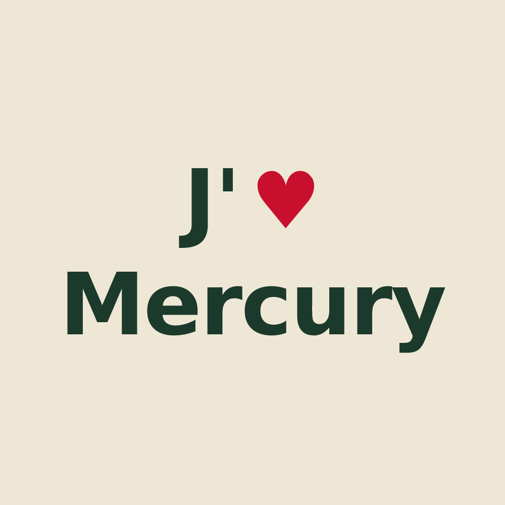 Tote bag personnalisé Mercury — design J'aime Mercury