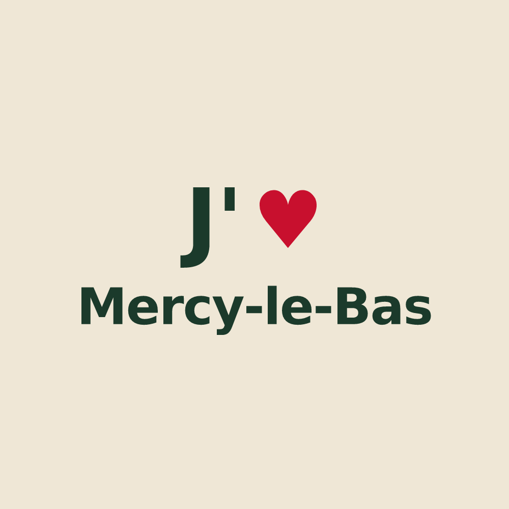 Tote bag personnalisé Mercy-le-Bas — design J'aime Mercy-le-Bas