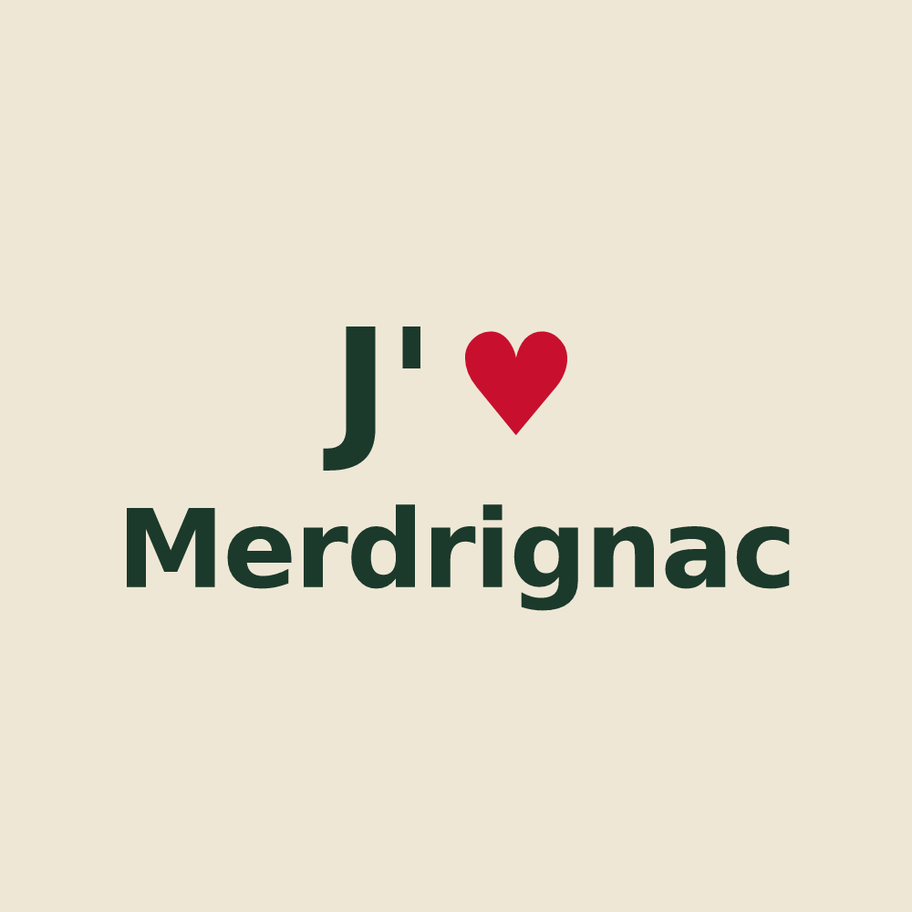 Tote bag personnalisé Merdrignac — design J'aime Merdrignac
