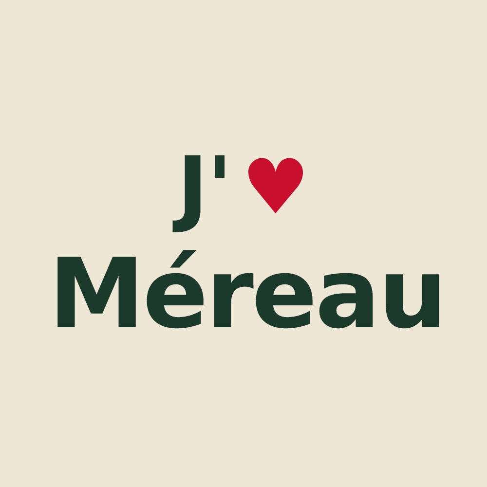 Tote bag personnalisé Méreau — design « J'aime Méreau » imprimé sur le tote bag