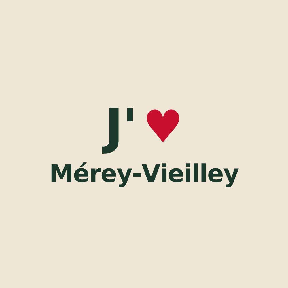 Tote bag personnalisé Mérey-Vieilley — design J'aime Mérey-Vieilley