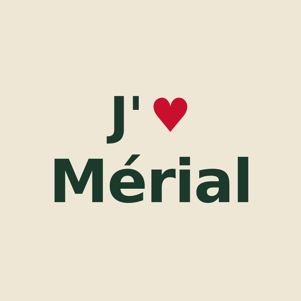 Tote bag personnalisé Mérial — design J'aime Mérial