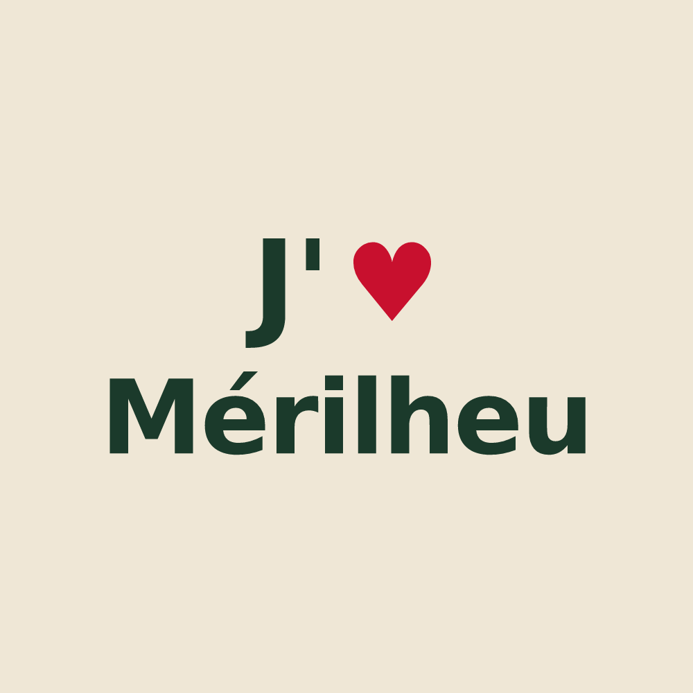 Tote bag personnalisé Mérilheu — design J'aime Mérilheu