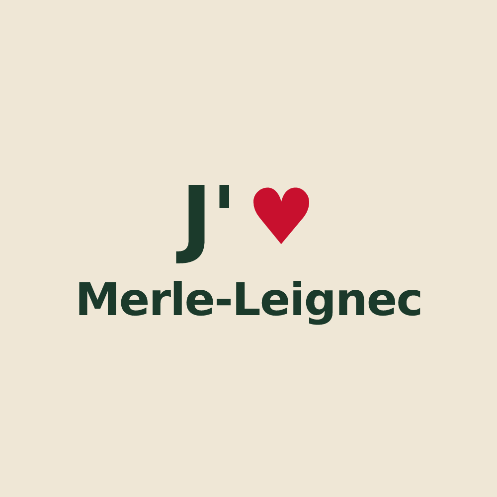 Tote bag personnalisé Merle-Leignec — design J'aime Merle-Leignec