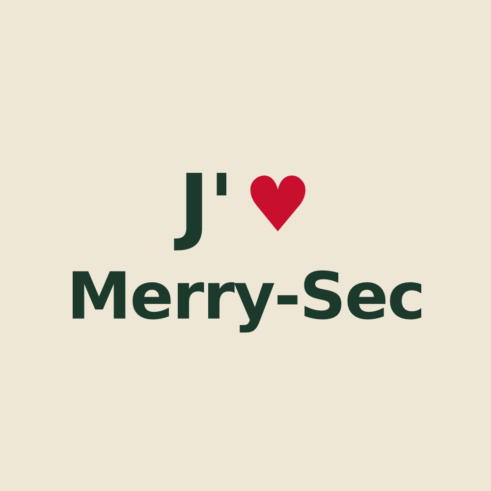 Tote bag personnalisé Merry-Sec — design J'aime Merry-Sec