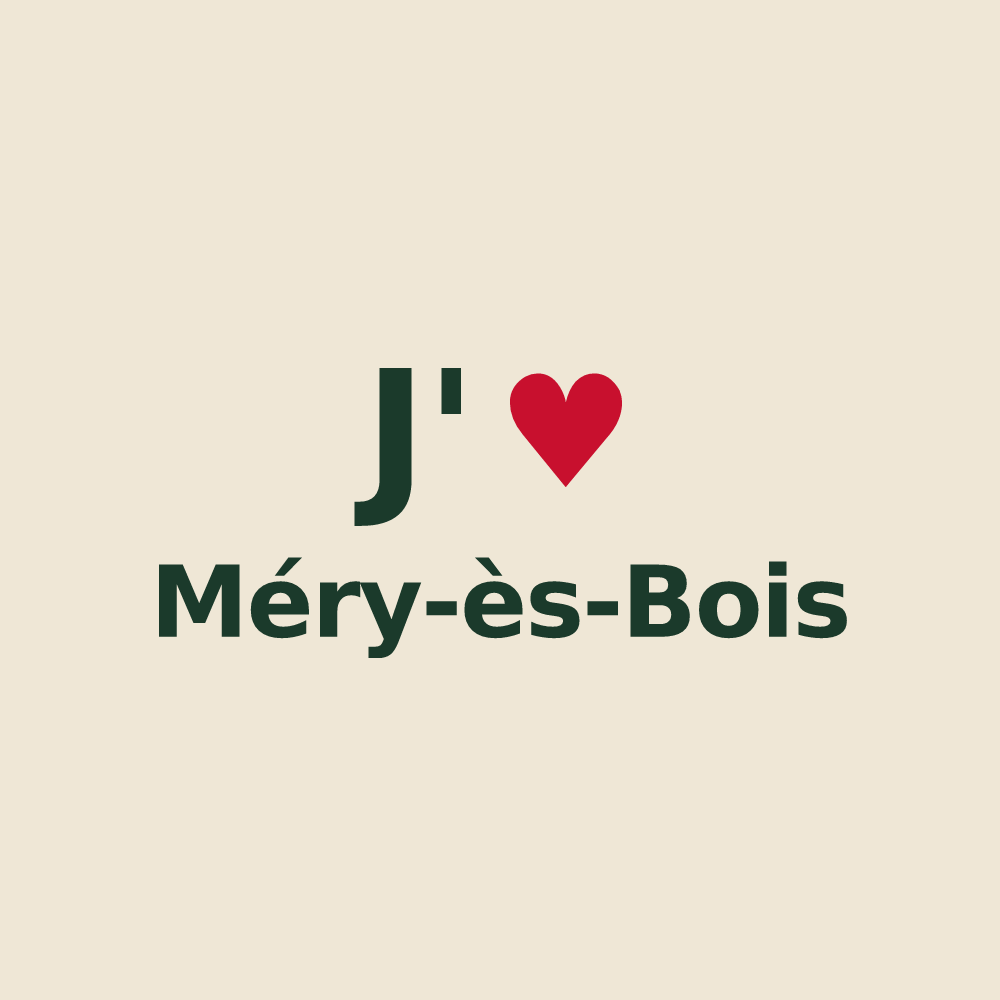 Tote bag personnalisé Méry-ès-Bois — design J'aime Méry-ès-Bois