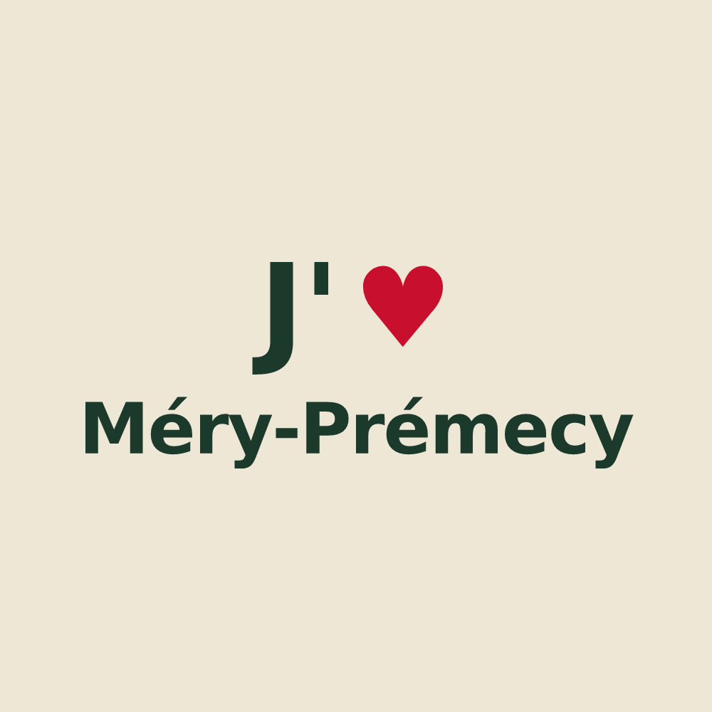 Tote bag personnalisé Méry-Prémecy — design J'aime Méry-Prémecy