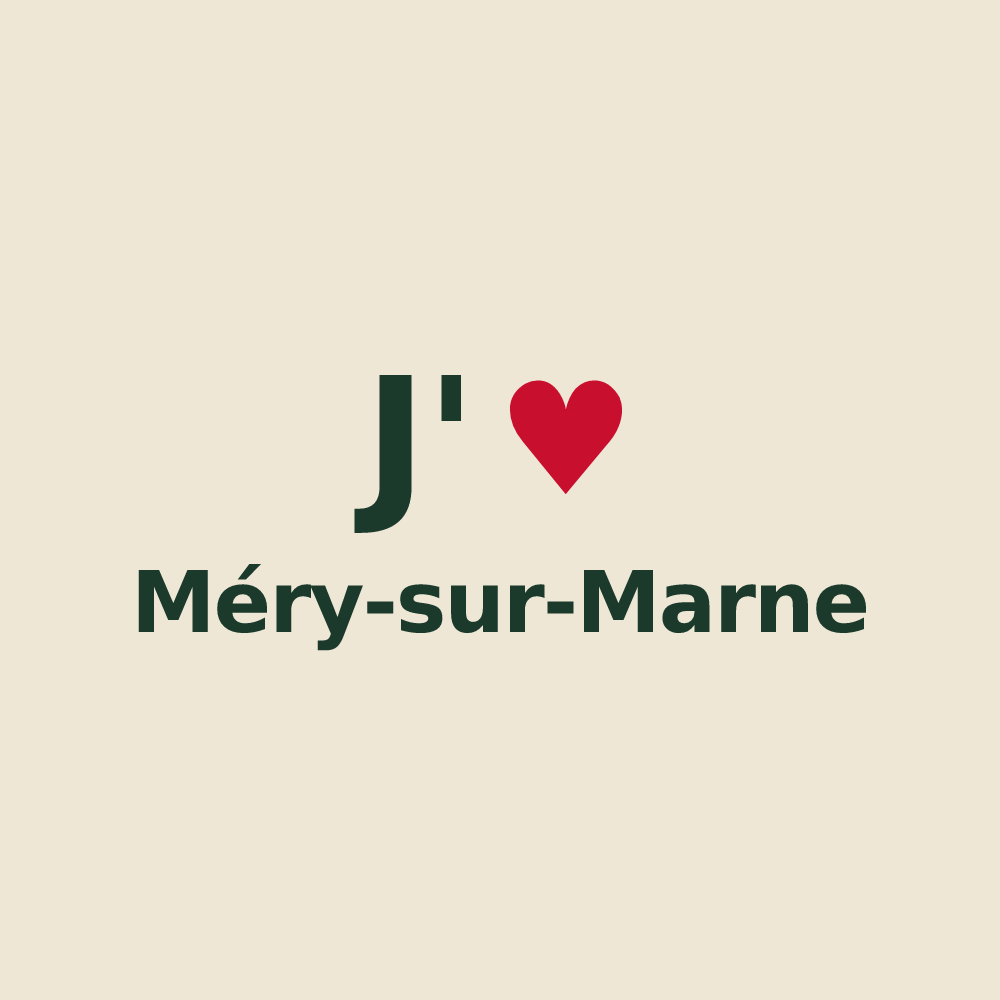 Tote bag personnalisé Méry-sur-Marne — design J'aime Méry-sur-Marne