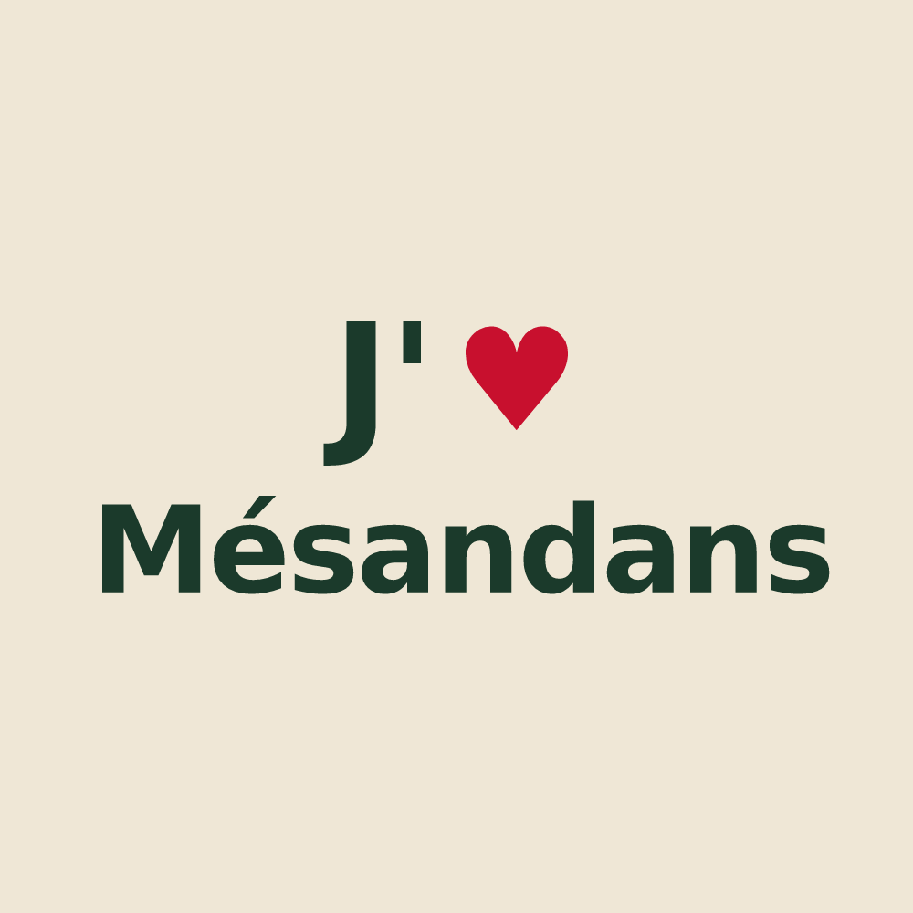 Tote bag personnalisé Mésandans — design J'aime Mésandans