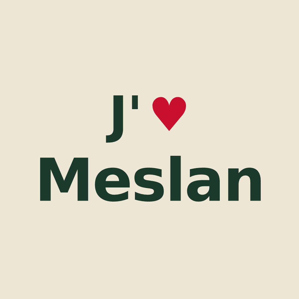 Tote bag personnalisé Meslan — design J'aime Meslan