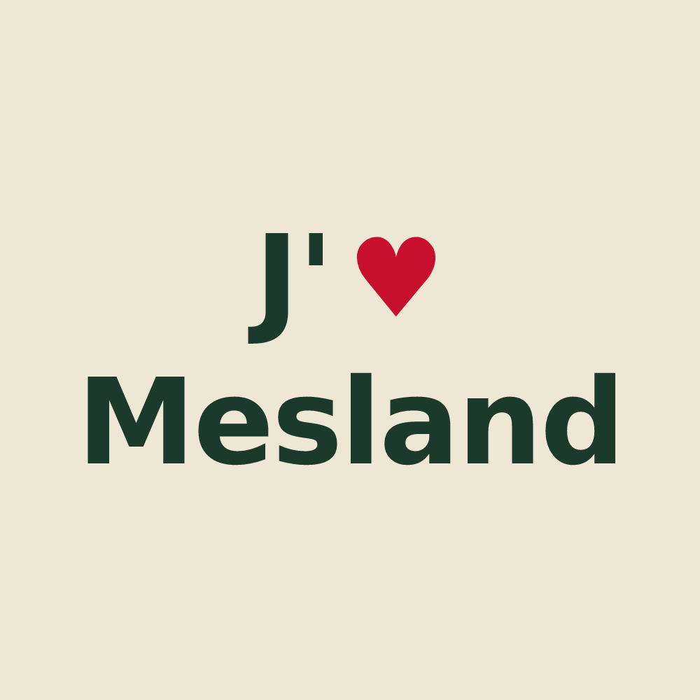 Tote bag personnalisé Mesland — design J'aime Mesland