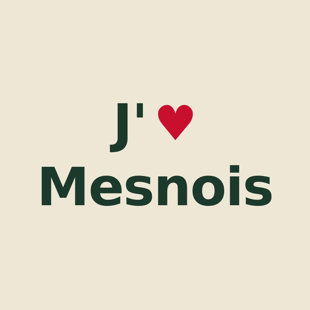 Tote bag personnalisé Mesnois — design J'aime Mesnois