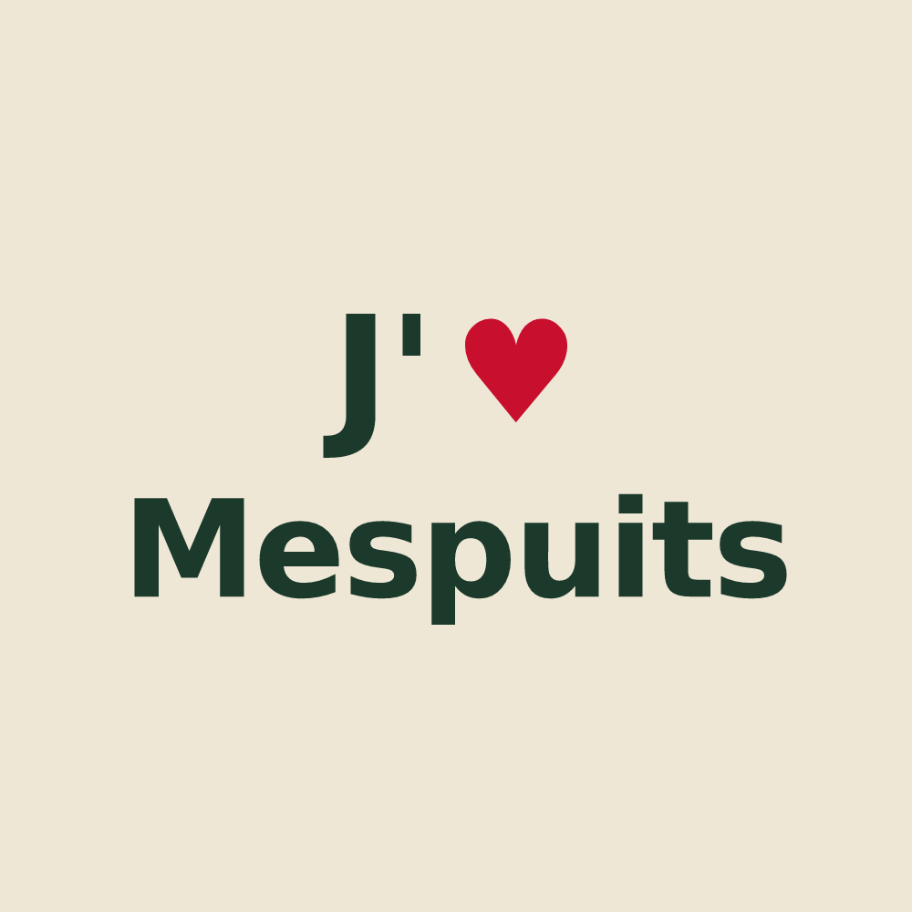 Tote bag personnalisé Mespuits — design J'aime Mespuits