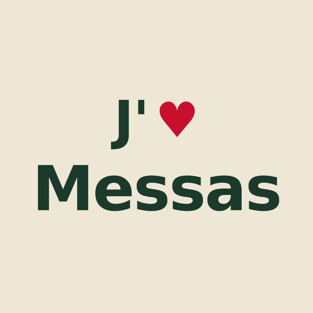 Tote bag personnalisé Messas — design J'aime Messas
