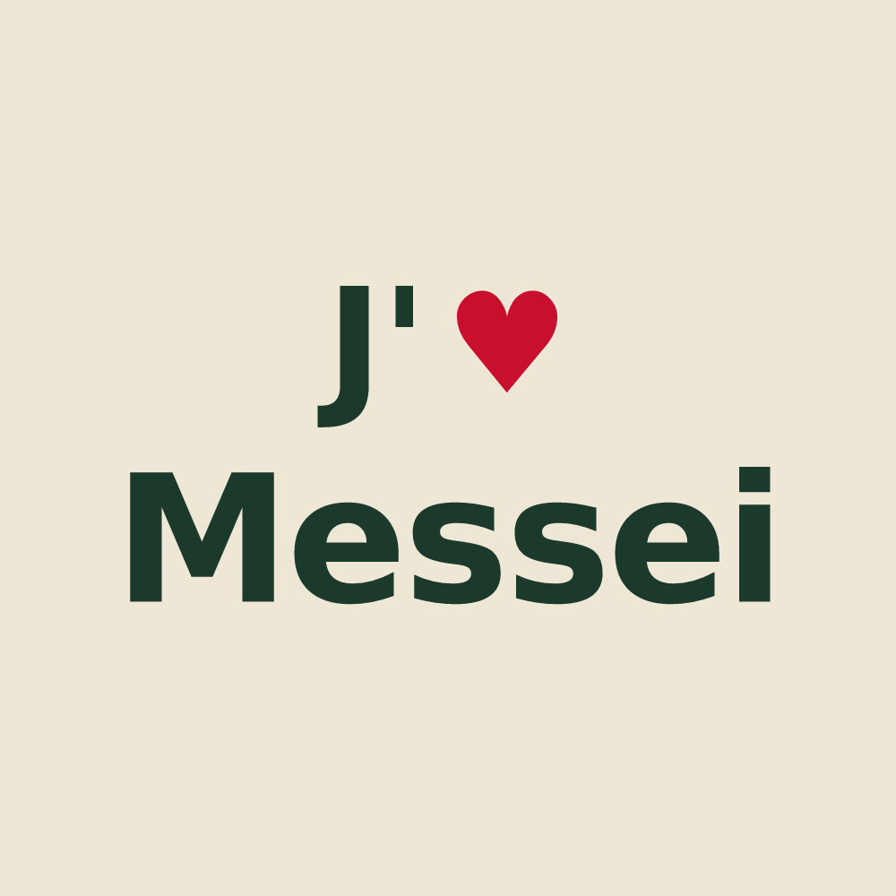 Tote bag personnalisé Messei — design J'aime Messei