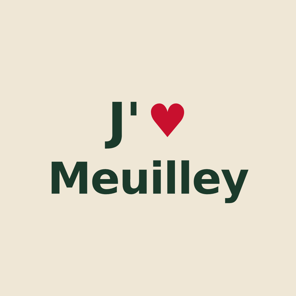 Tote bag personnalisé Meuilley — design « J'aime Meuilley » imprimé sur le tote bag