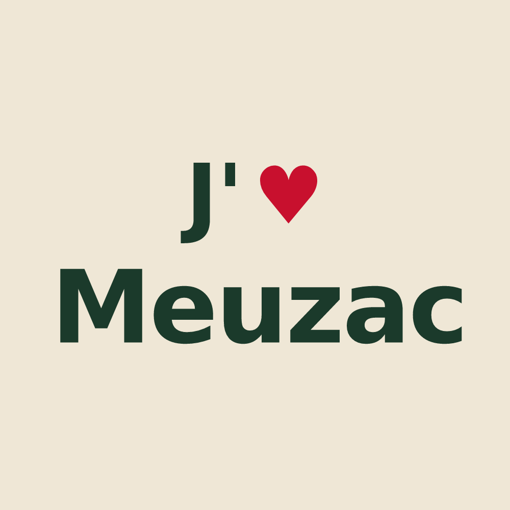 Tote bag personnalisé Meuzac — design J'aime Meuzac