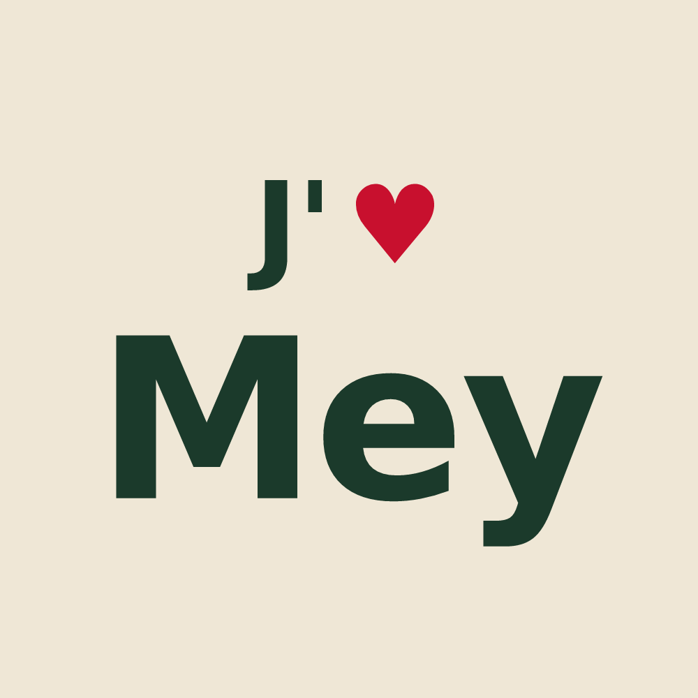 Tote bag personnalisé Mey — design J'aime Mey