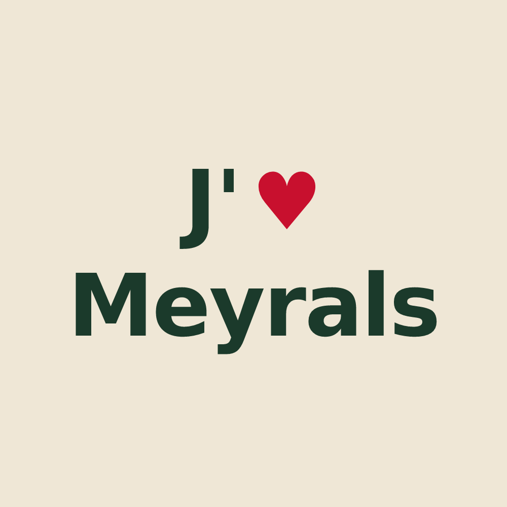 Tote bag personnalisé Meyrals — design J'aime Meyrals