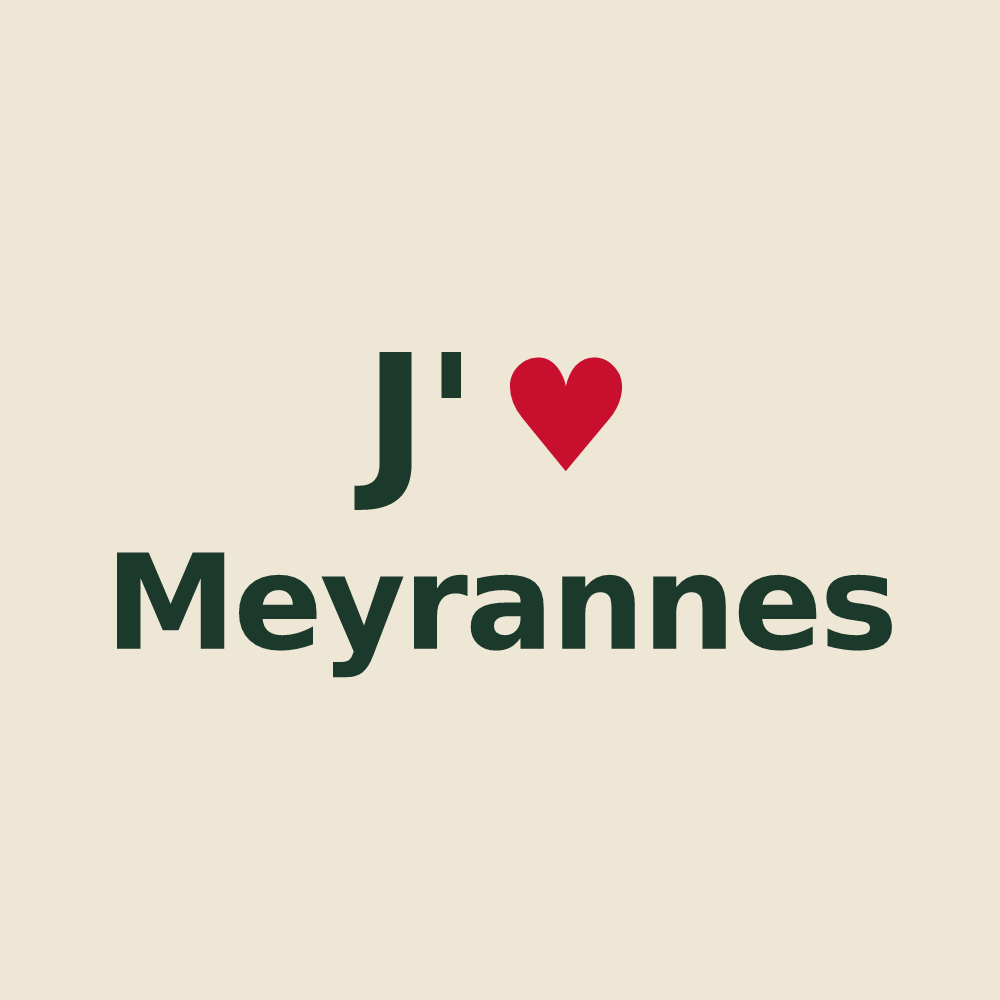 Tote bag personnalisé Meyrannes — design « J'aime Meyrannes » imprimé sur le tote bag