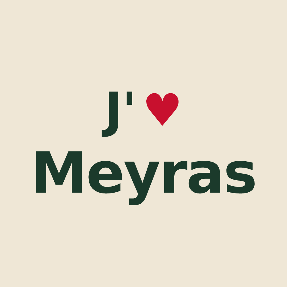 Tote bag personnalisé Meyras — design J'aime Meyras